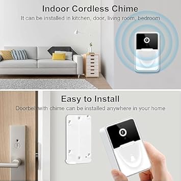 Imagen del producto - Cámara de Timbre Inalámbrica, Cámara de Timbre de Video WiFi con Timbre,Audio de 2 Vías, Visión Nocturna por Infrarrojos, Videollamada Remota, Almacenamiento en la Nube doorbell Camera