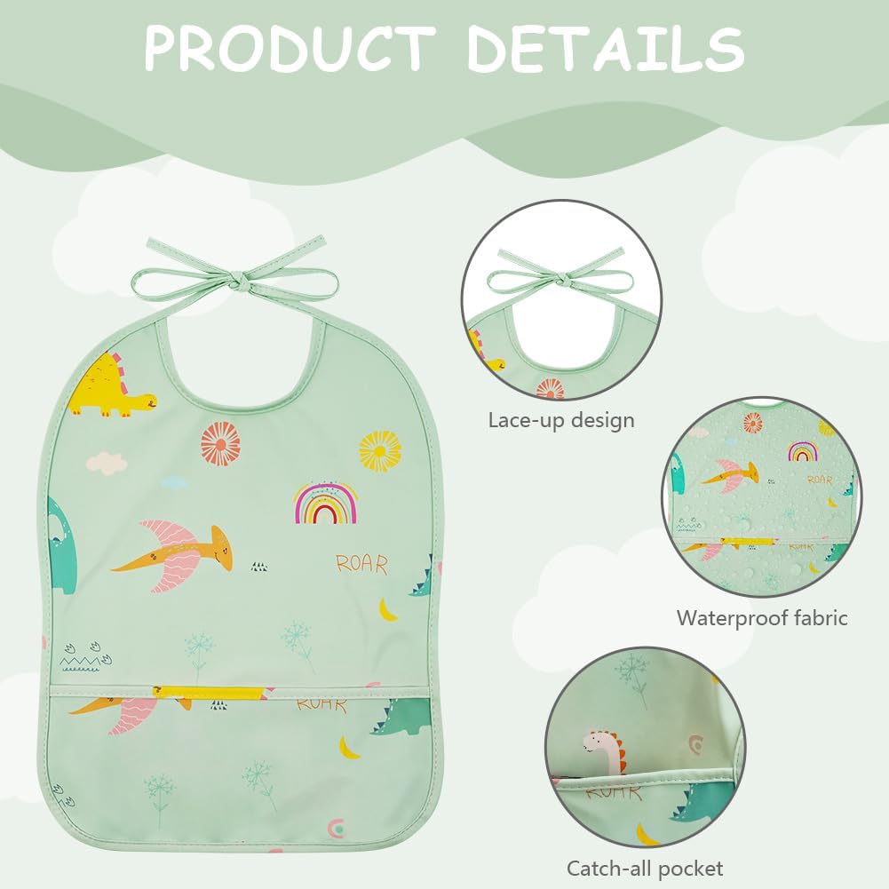 Imagen del producto - HOTUT Baberos de Bebé Impermeable, Baberos de Comida para Bebes, Babero sin Mangas para Alimentación de Bebé con Tacto muy suave, Baberos Impermeable para Niños y Niñas