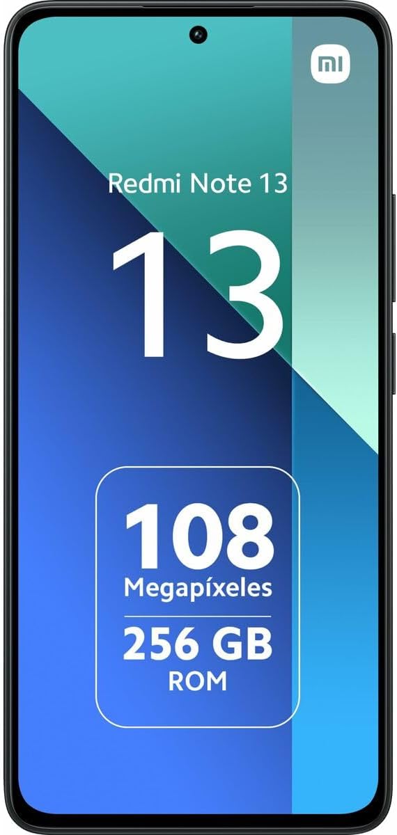 Imagen del producto - Xiaomi Smartphone Redmi Note 13, Version Global, 8+256GB, Pantalla Amoled de 6,67 Pulgadas, 120Hz, Dimensity 6080, 100MP, 5000mAh, Cargador de 33W, Negro