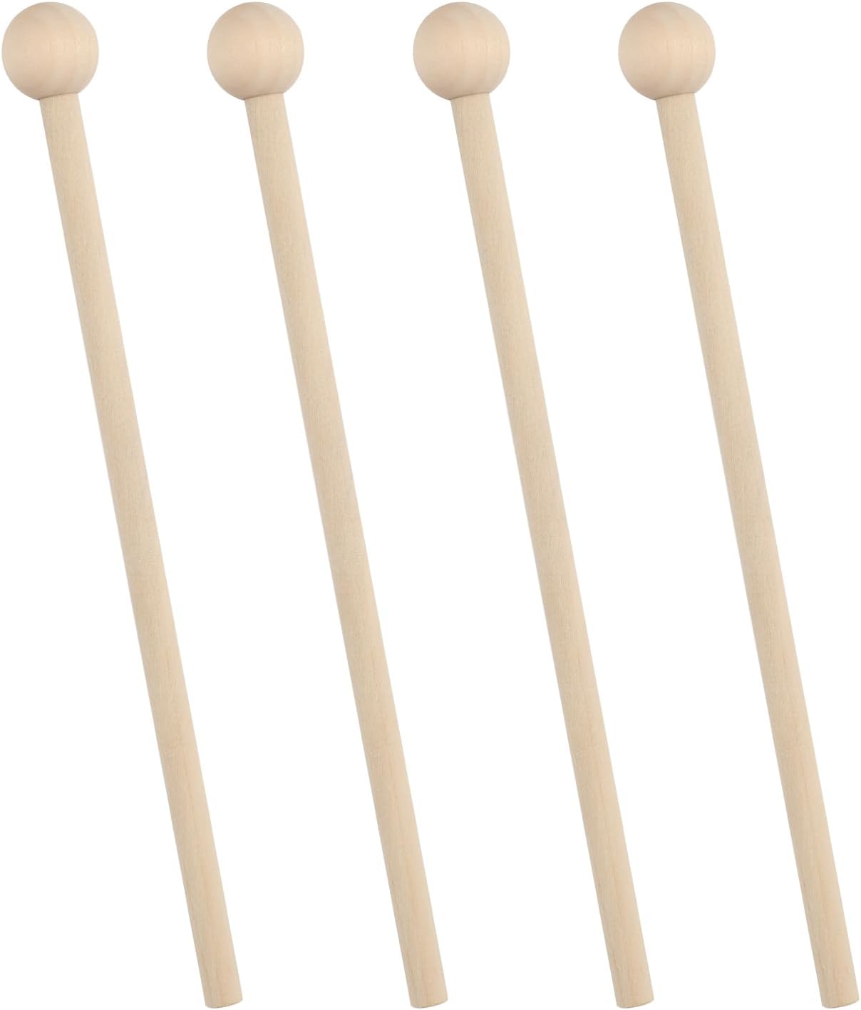 Set de 4 Baquetas de Percusión de Madera - Ideal para Xilófonos, Bombos y Metalófonos Escolares