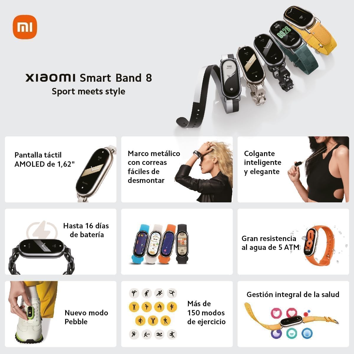 Xiaomi Mi Smart Band 8: La Mejor Pulsera de Actividad con Pantalla AMOLED y 16 Días de Autonomía