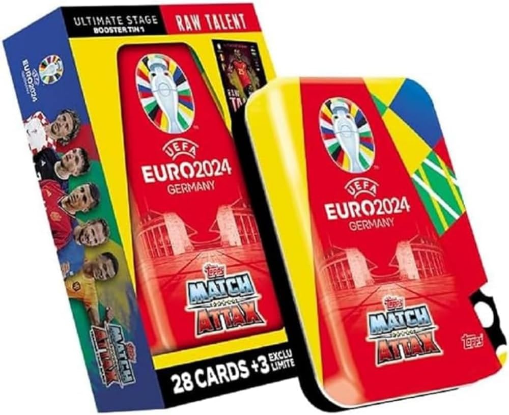 Imagen del producto - Topps Euro 2024 Match Attax Oficial - Mega Multipack - Contiene 32 Cartas Euro 2024 Match Attax más 2 Cartas Limited Edition aleatorias.