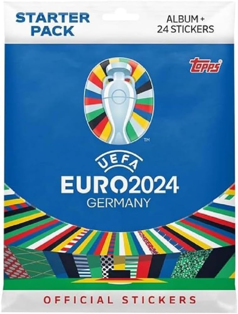 Topps Colección Oficial de Stickers EURO 2024 - Starter Pack con Album de 88 Páginas y 24 Stickers