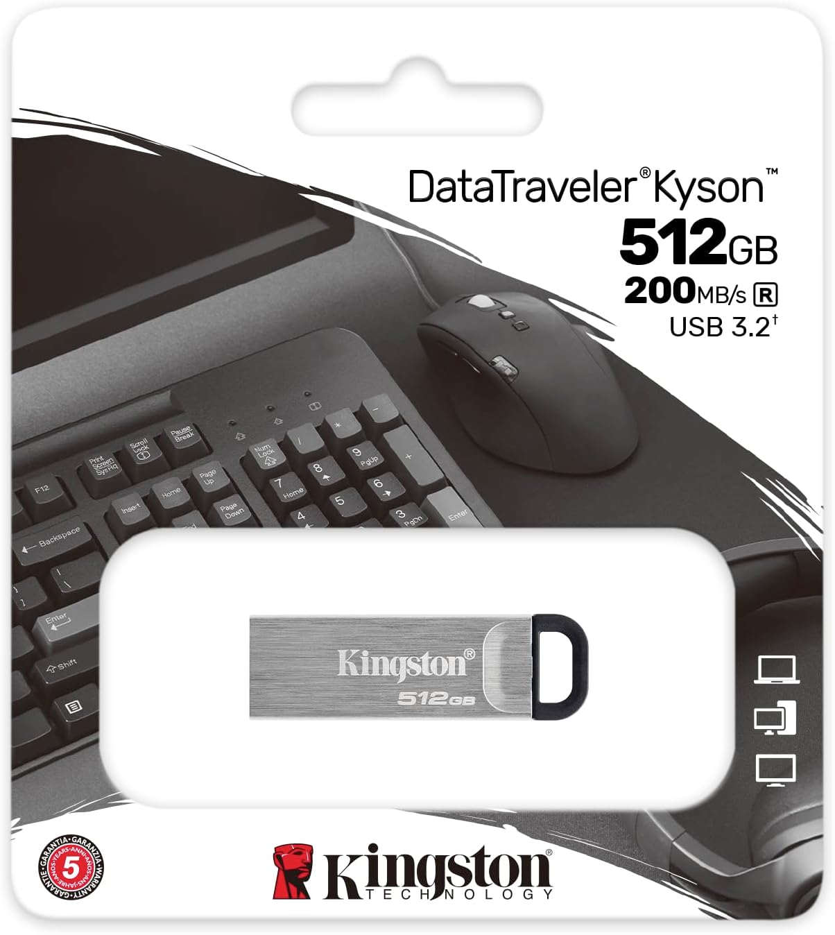 Compra el Kingston DataTraveler Kyson USB 3.2 Gen 1 de 512GB: Elegancia y Funcionalidad en una Memoria USB