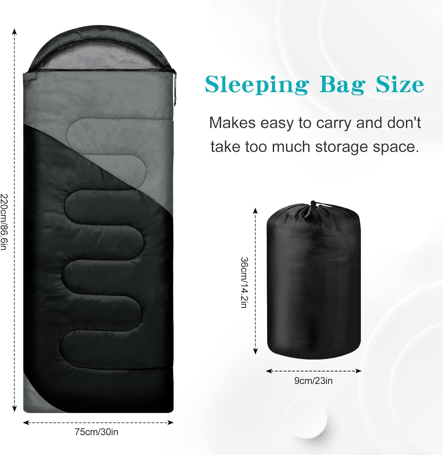 Imagen del producto - Yarmiene Saco de Dormir Adulto Niños para 3-4 Estaciones,Saco de Dormir Ligero y Compacto para Hacer Senderismo,Saco Dormir Ligero para Camping Rectangulares con Saco de Compresión