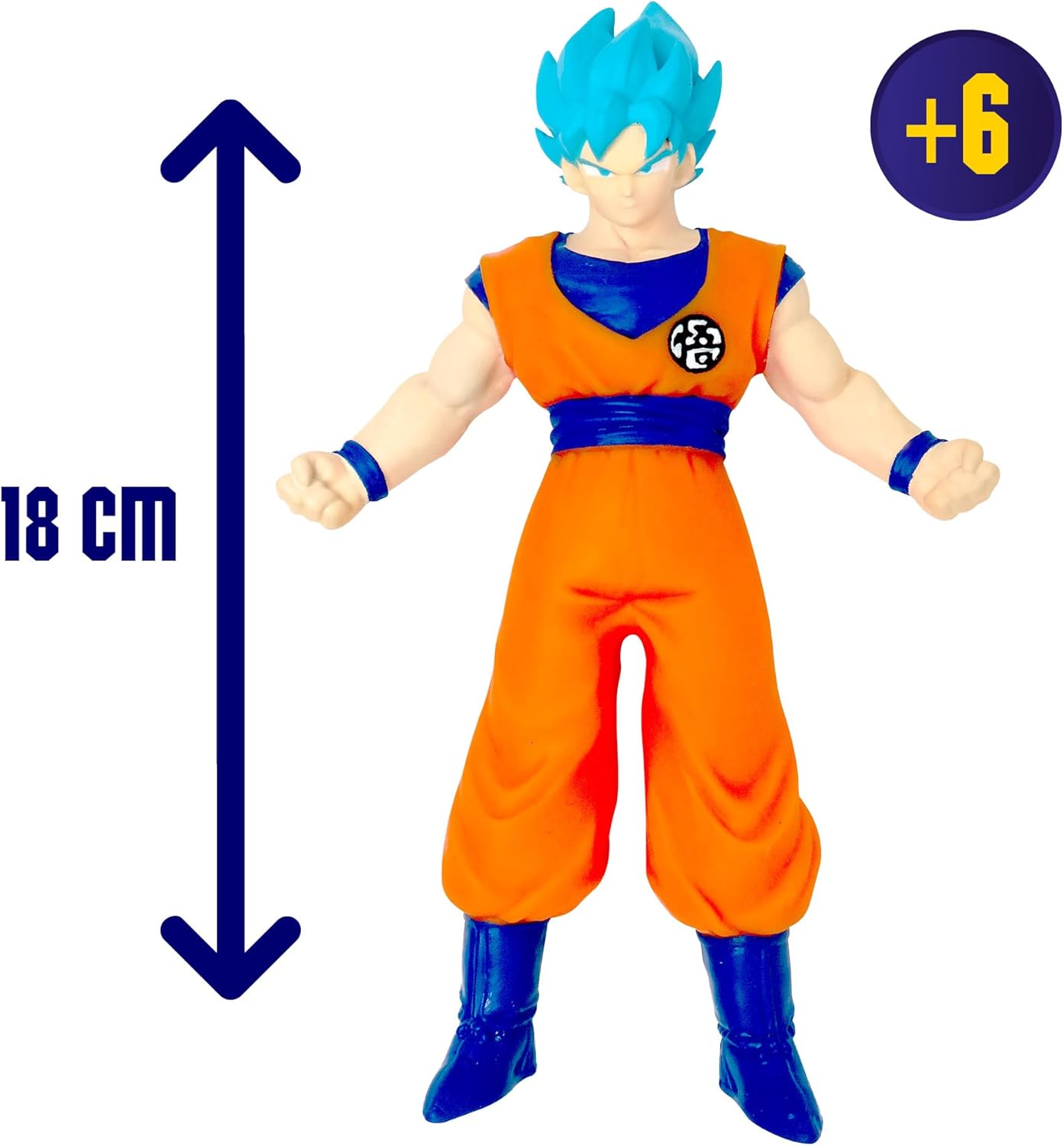 Imagen del producto - Monsterflex Figura Goku Blue Super Saiyan de Dragon Ball, muñeco súper extensible y elástico, 25 cm, 12 para coleccionar, para adultos fans coleccionistas y niños desde 4 años, Bizak (64390230)