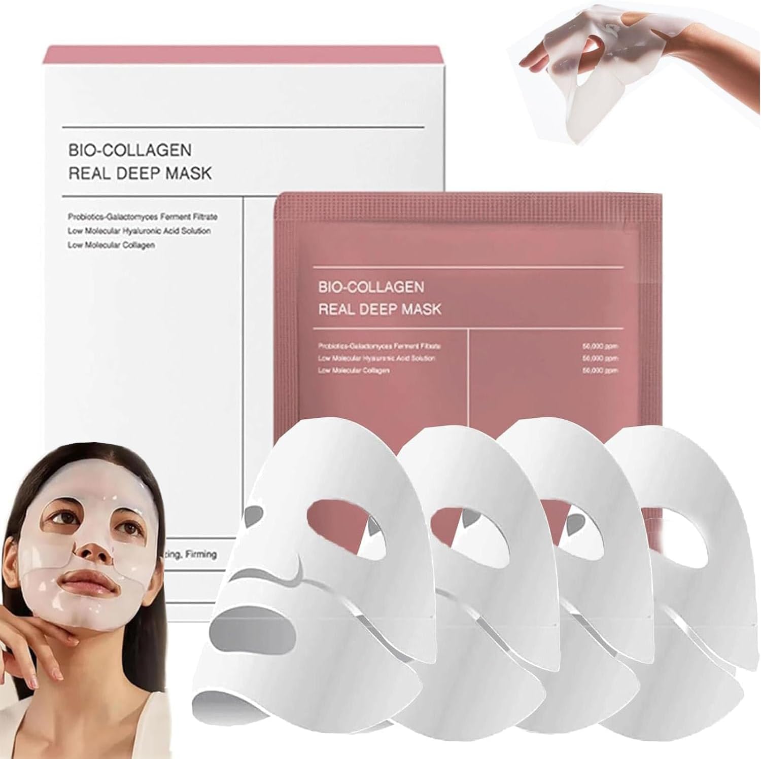 Mascarilla de Colágeno: Ilumina tu Piel y Reduce Líneas Finas con 4Pcs Bio Collagen Mask