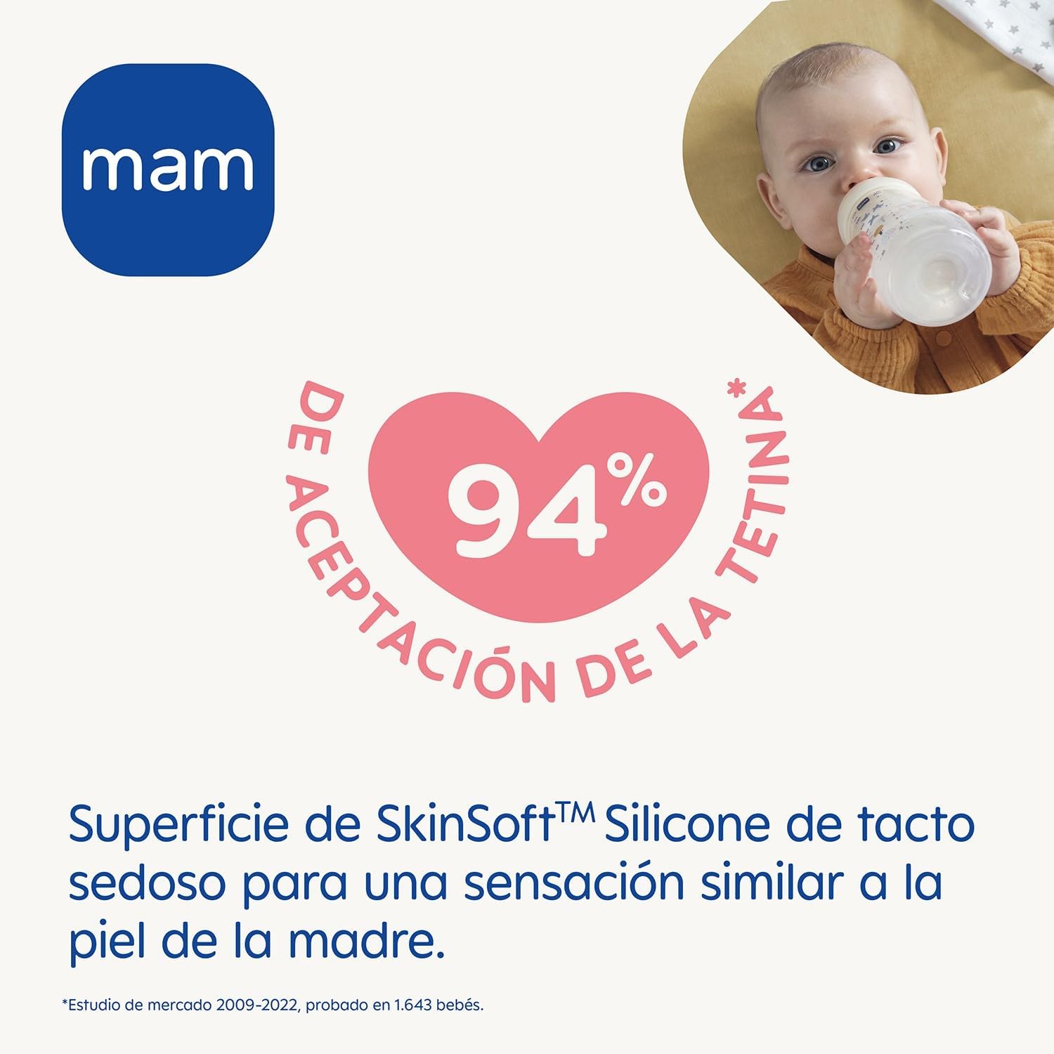 Imagen del producto - MAM Pack 2 Biberones, a partir de 4 Meses, 330ml, con Tetina 3 de Flujo Rápido de Silicona de Fácil Aceptación, Fácil de Sostener, Fácil de Limpiar, MAM Easy Active, Azul Brillante, Pack de 2uds