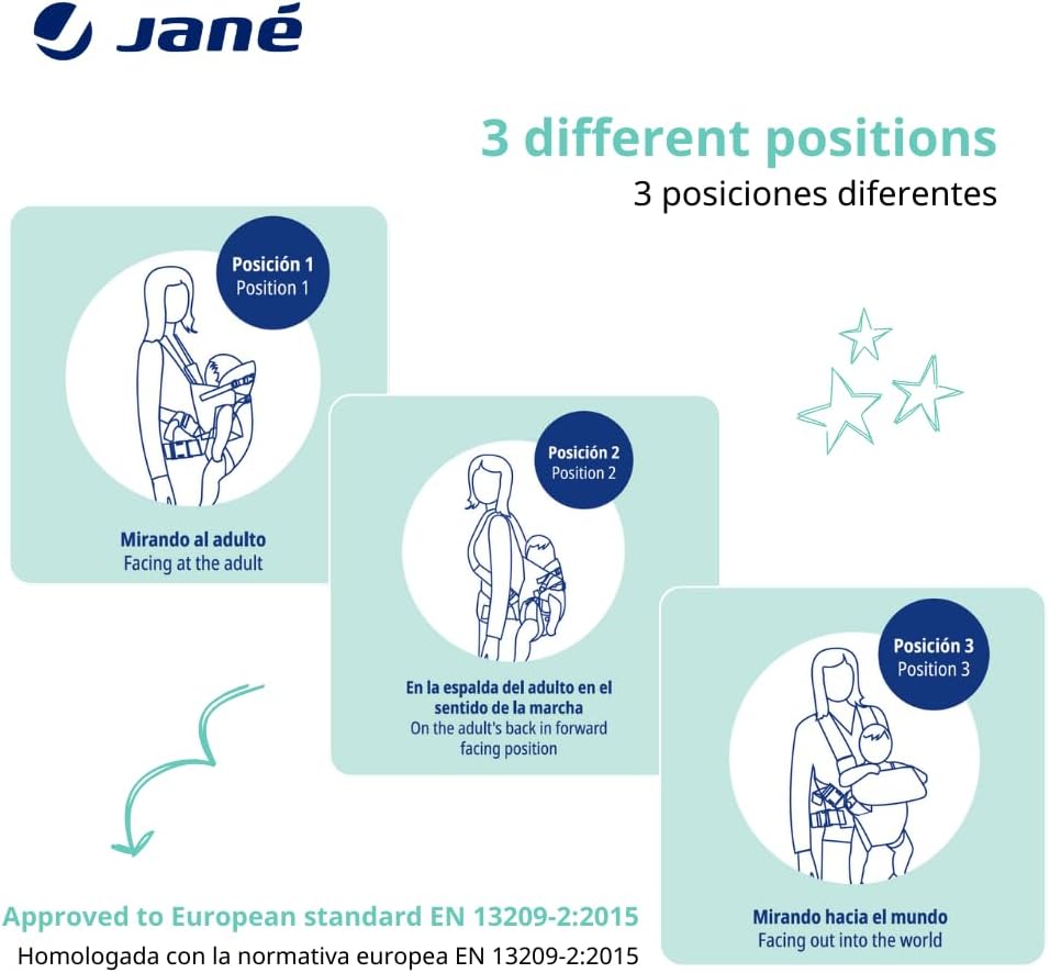 Imagen del producto - Jané Dual, Mochila Portabebé Ergonómica,desde Nacimiento hasta 15 kg, 3 Posiciones, Transpirable y Acolchado, Beige