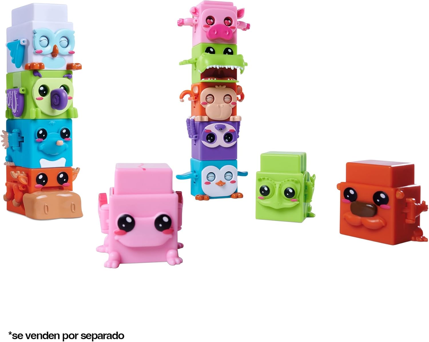 Imagen del producto - Simba 105952627 - Figura Bloxies (4 uds.) - Bloques construcción Animales para apilar y coleccionar, Efecto de Movimiento al presionar, Juguete niños 3 años, selección aleatoria en Paquete Sorpresa