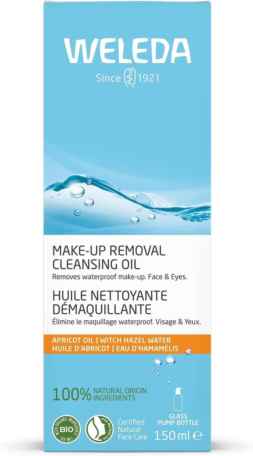 Imagen del producto - Weleda - Aceite Limpiador Desmaquillante, Limpia y Desmaquilla la Piel, en Profundidad, Sin Dejar Sensación Grasa, para Rostro y Ojos, Apto para Veganos, para Todo Tipo de Pieles - 150 ml