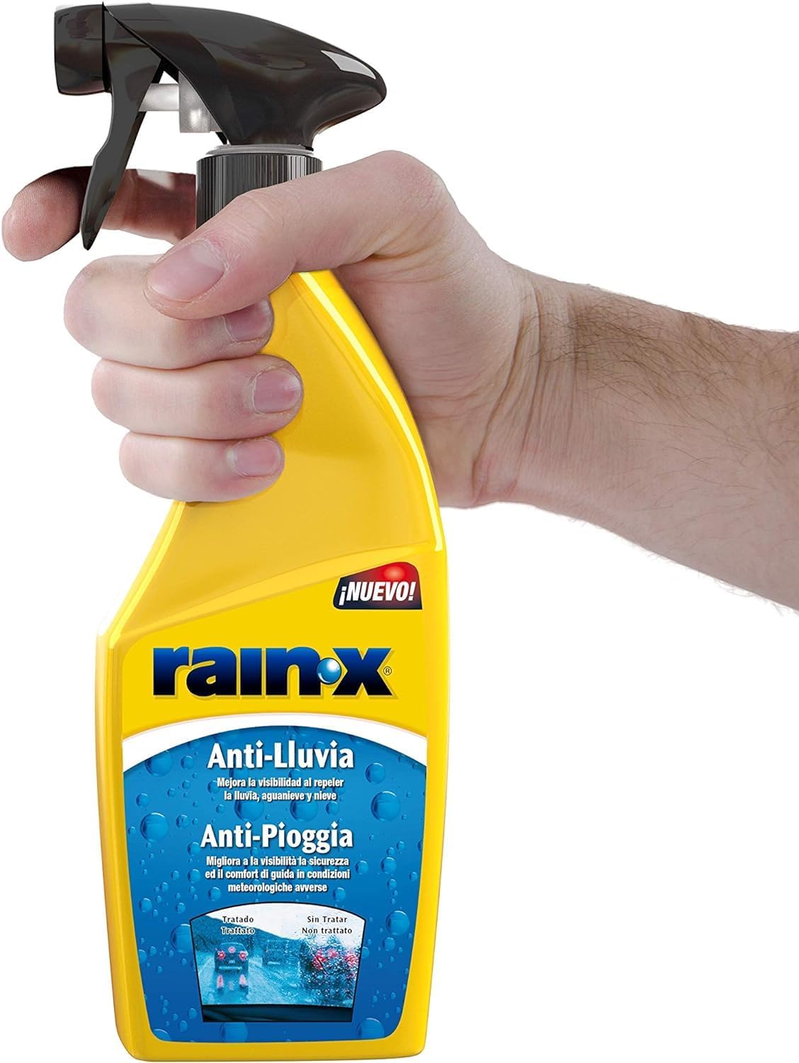 Imagen del producto - Rain-X Líquido Lavaparabrisas 5 L y 2 en 1 Tratamiento Antilluvia Parabrisas y Limpiacristales con Efecto Repelente de Agua 500 ml