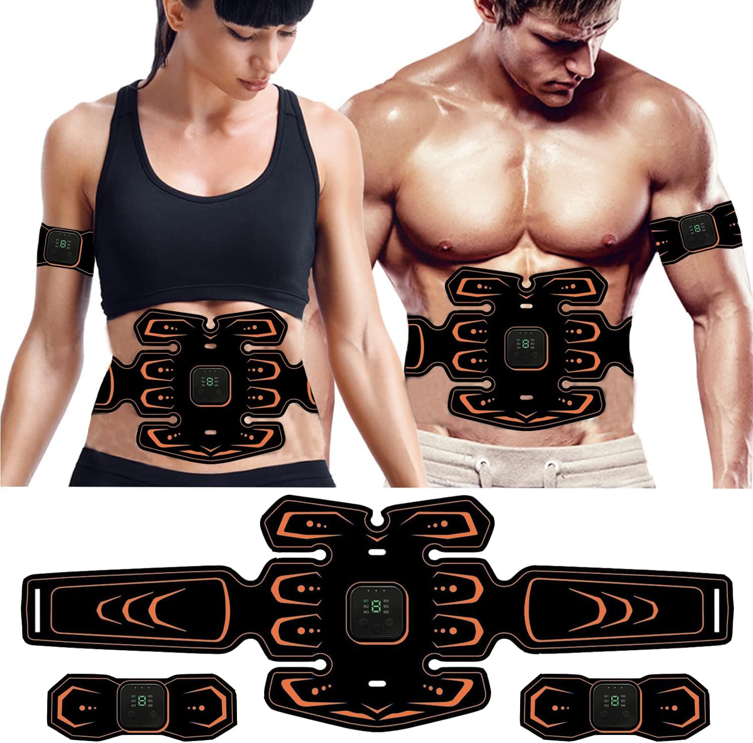 YOUKK Masajeador Eléctrico: Electroestimulador EMS para Abdomen, Brazos, Piernas y Glúteos