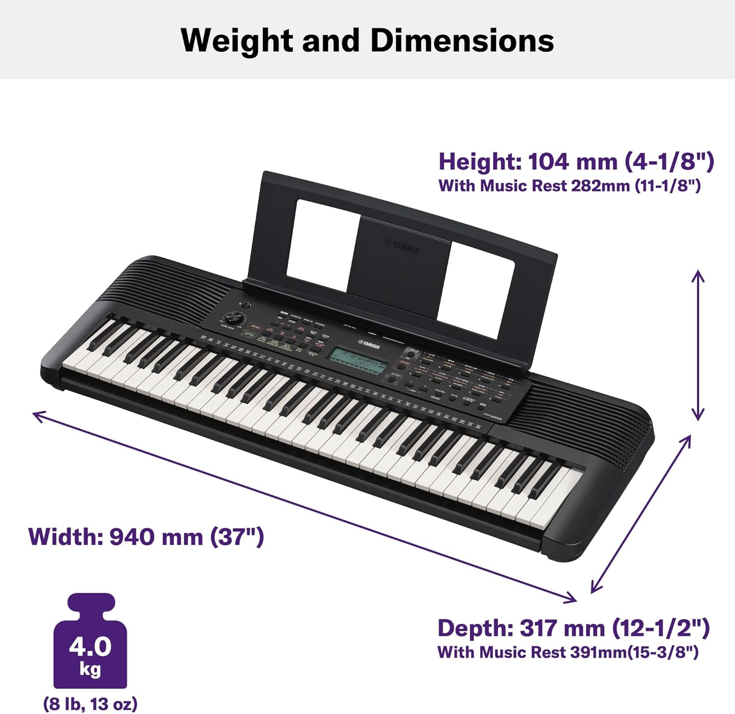 Imagen del producto - Yamaha PSR-E283 Teclado portátil para principiantes, con 410 voces de instrumentos, 150 estilos de acompañamiento y 122 canciones, incluye 2 clases online con un profesor de Yamaha Music School