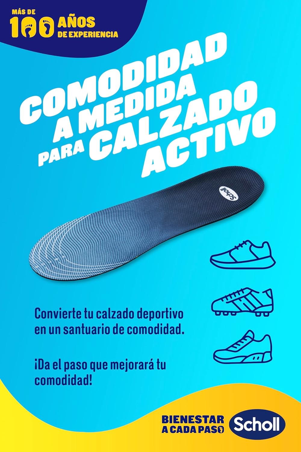 Imagen del producto - Scholl Plantillas GelActiv Sport para Hombre - Para calzado deportivo, comodidad todo el día, absorción de impactos y elasticidad con la tecnología GelWave - Talla 40-46,5