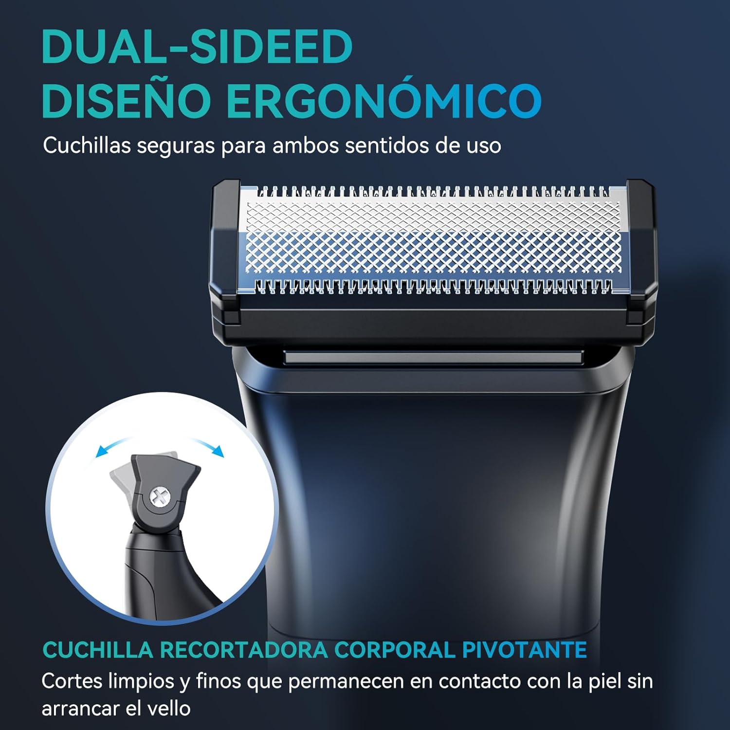 Imagen del producto - Afeitadora Corporal Masculina 2 en 1, Kensen IPX6 Impermeable Depiladora Corporal Hombre para Barba, Axilas, Pecho, Piernas y Genitales con Pantalla LED, Peine Límite Ajustable (1-10 mm)