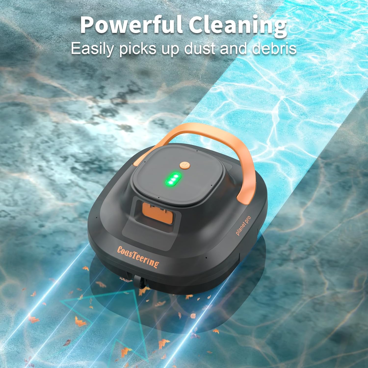 Imagen del producto - CoasTeering Robot Limpiafondos Piscina sin Cable, Aspirador Piscina Dura 120 Minuto, Succión Potente, Estacionamiento Automático, Robot Piscina para Piscinas Planas sobre el Suelo de hasta 120 m²