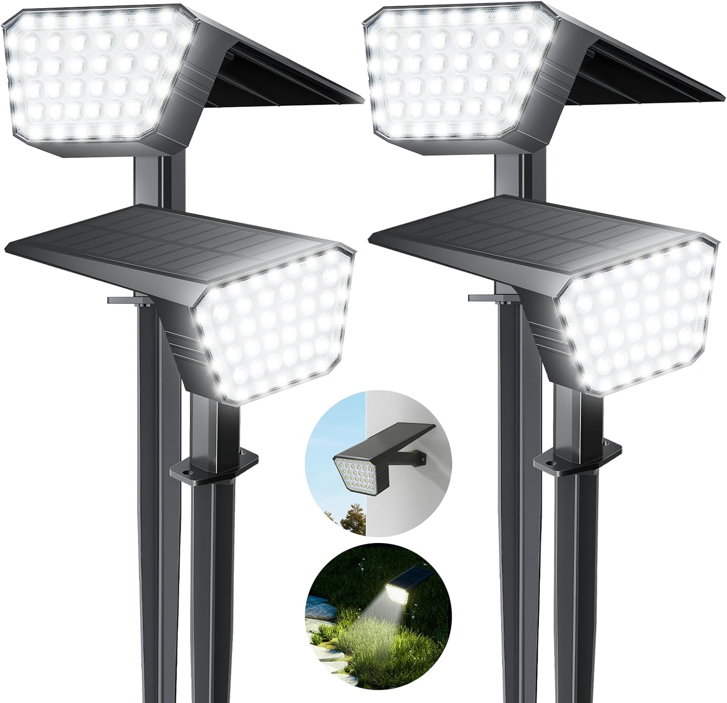 Lámpara Solar Exterior FIFlying: 44 LED, 4 Piezas, IP65, 3 Modos de Iluminación