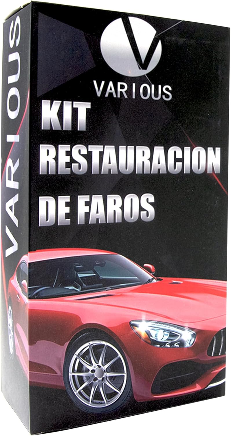 Imagen del producto - various-Kit Restaurador de Faros con Adaptador de Taladro para pulir Faros opacos y Desgastados - Juego para Limpiar y lijar para ITV y Mejorar Visibilidad y Seguridad。