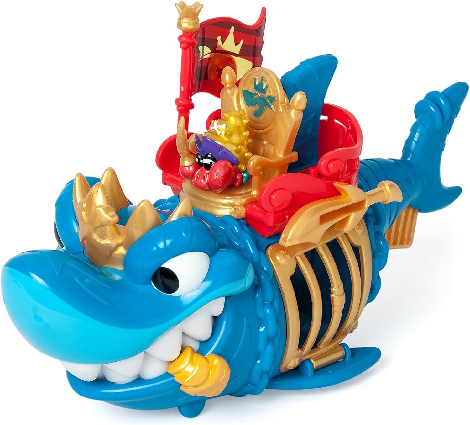 Imagen del producto - PIRATIX ADVENTURE WORLD King Shark– Tiburón articulado, con una Jaula para capturar a los Piratix rivales. Incluye 1 tiburón, 1 Tesoro Exclusivo, 1 Piratix Exclusivo y 1 Accesorio