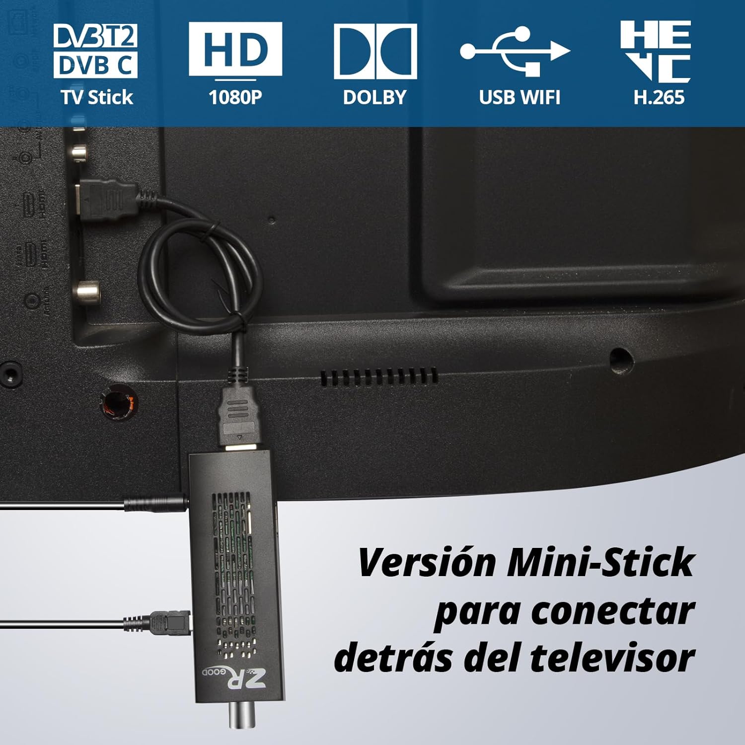 Imagen del producto - Decodificador TDT HD,Sintonizador TDT HD,Descodificador Digital para TV 2024,Decodificador DVB-T2,HD 1080P H265 HEVC Principal 10 bit,Soporta ETHERNET/USB WiFi/Proyector/Dolby/PVR/Funciones Multimedia