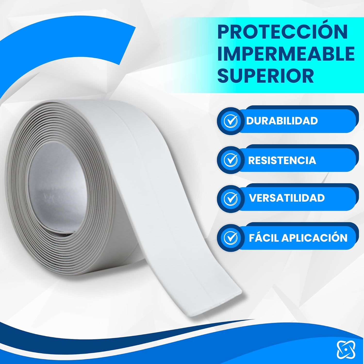 Imagen del producto - ELTI SHOP Cinta de Sellado Impermeable para Baño y Cocina - Adhesivo Pared Blanco, Ideal para Bañera y Ducha, Protección Duradera contra Humedad (320 x 3,8 cm).