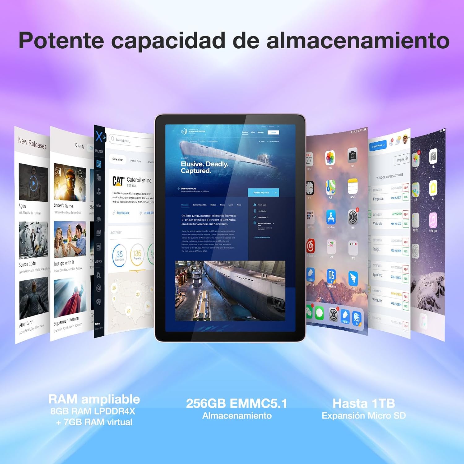 Imagen del producto - DOOGEE T10 Pro Tablet 10,1 Pulgadas FHD+ con 15GB RAM + 256GB ROM (Ampliable 1TB), Batería de 8580mAh, Octa-Core Android 12 Tablet con Dual 4G LTE, WiFi 2,4/5G, TÜV-Certificado, 13MP + 8MP, Negro