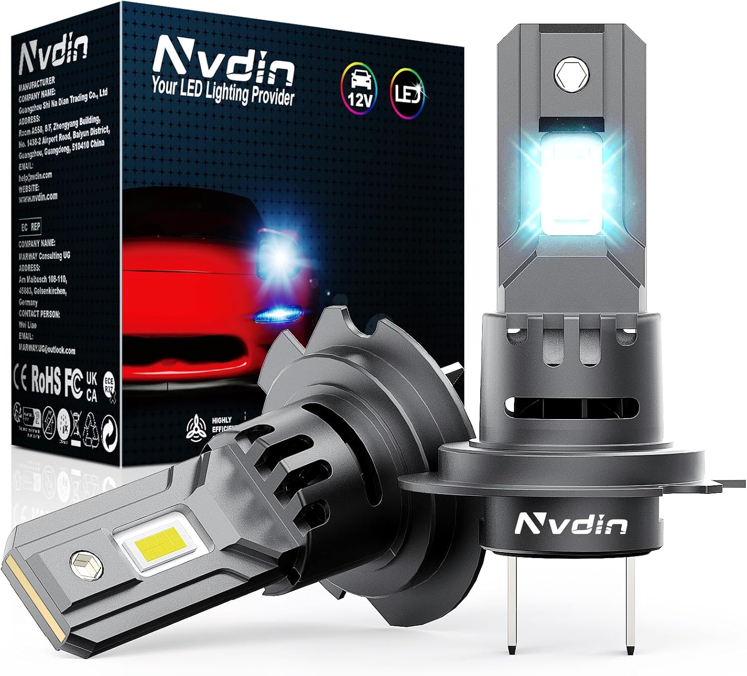 Nvdin H7 LED 20000LM: La Mejor Lámpara para Faros de Coche