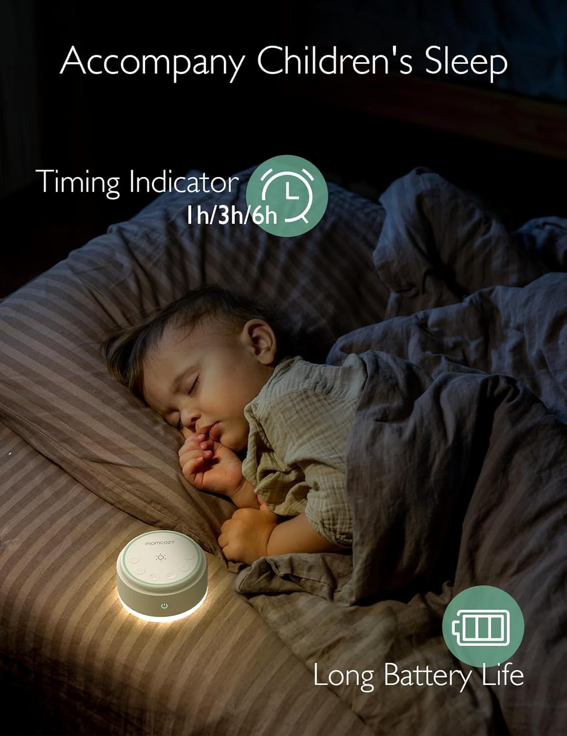 Imagen del producto - Momcozy Sound Machine for Baby-20 Soothing Sounds & Touch Light Portable White Noise for Kids & Adults for Sleeping Timer and Memory | Ideal Travel Companion & Nursery Must-Have & Outing