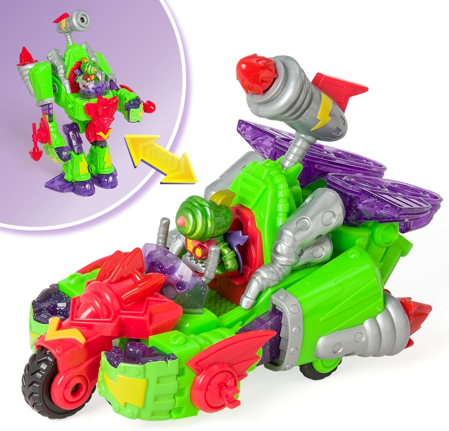 Imagen del producto - SUPERTHINGS Turbo Warrior Speed –Robot transformable. El Robot se transforma en un Coche. Incluye 1 Turbo Warrior, 1 Accesorio Exclusivo y 1 SuperThing Exclusivo