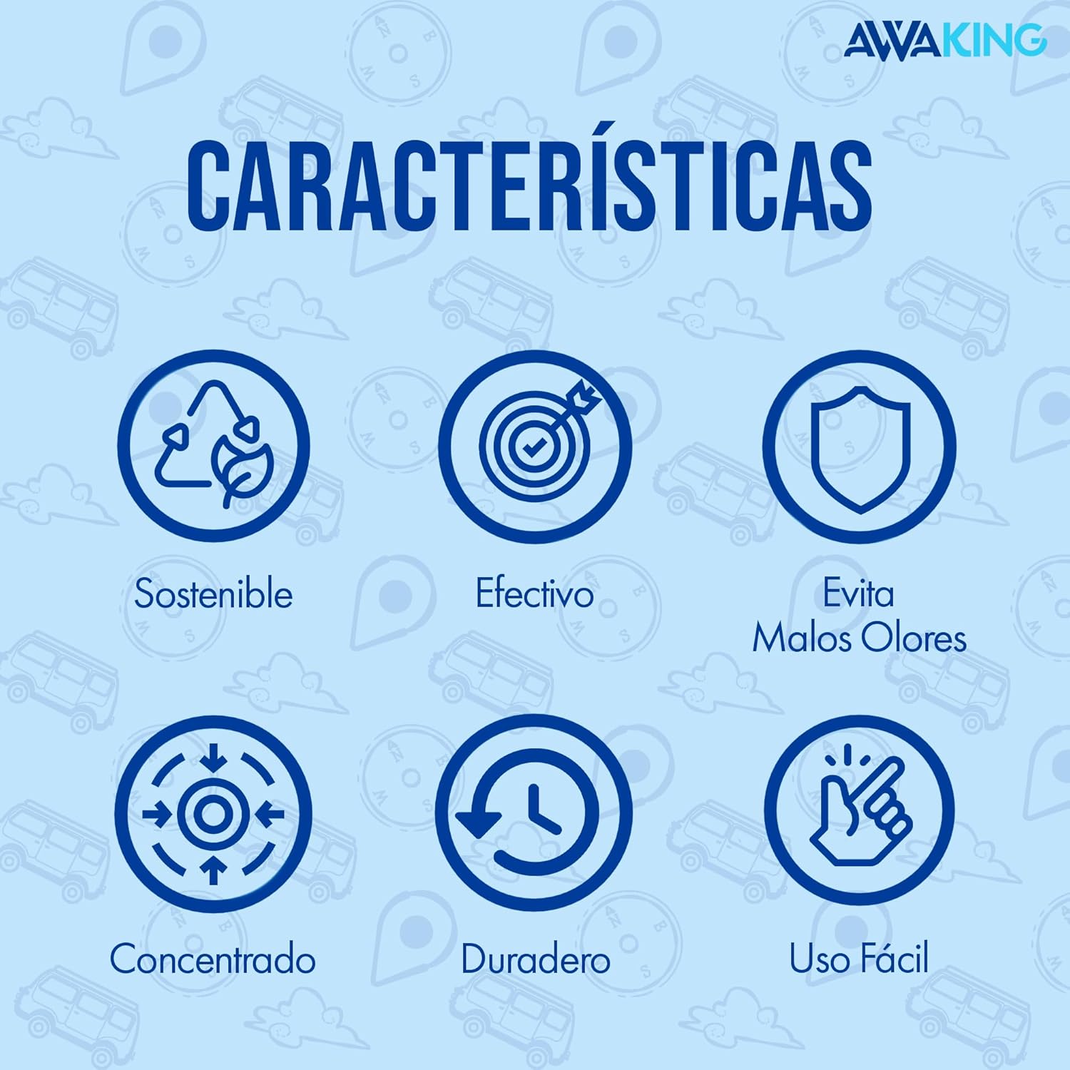 AWAKING Pastillas WC Quimico Autocaravana Blue Sachets 15ud | Higieniza y Desodoriza. Fórmula Concentrada y Aroma Fresco Depósito Aguas Negras de Caravana, Camper, Descompone Residuos.