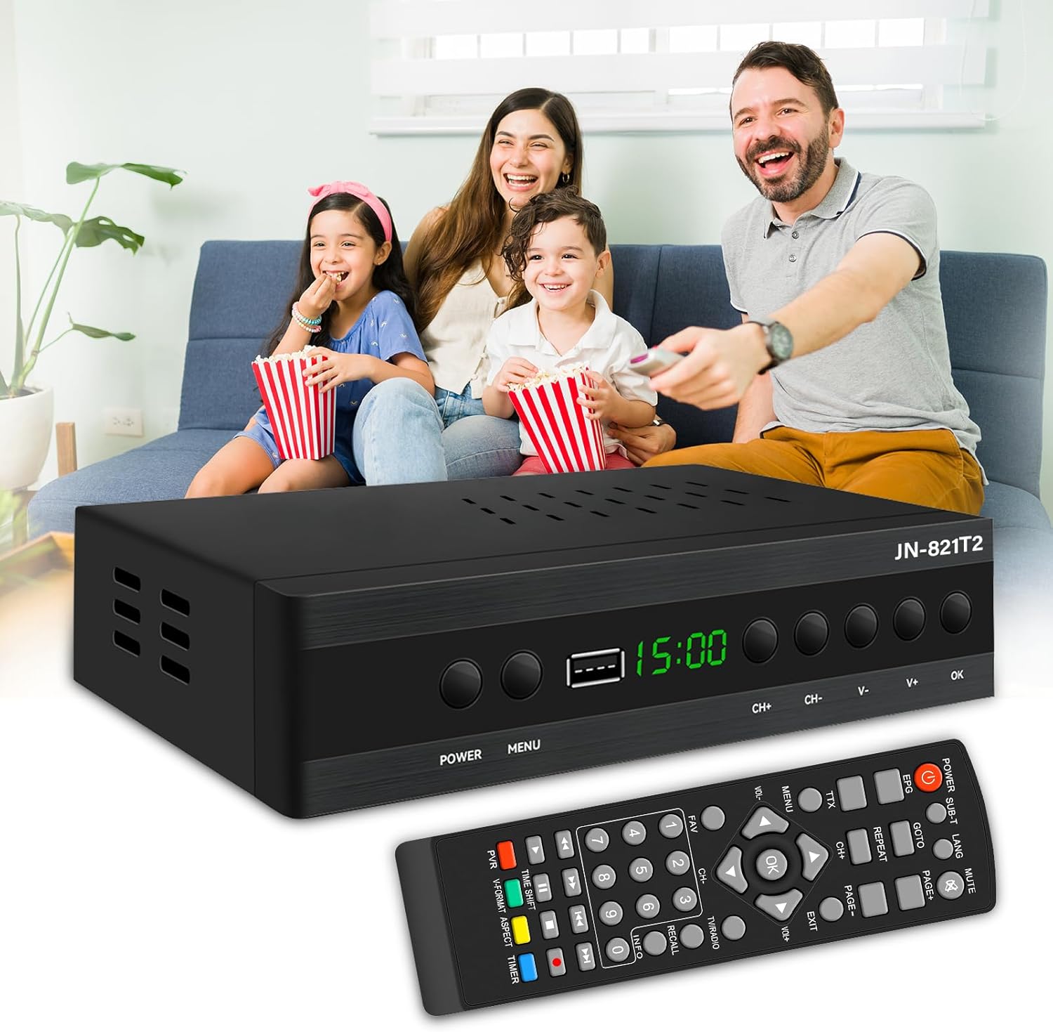 Imagen del producto - Yunucket Decodificador TDT HD Español a estrenar, Sintonizador TDT HD DVB-T2 H265 HEVC FTA, PVR, USB, HDMI, Decodificador Digital SCART TV, Adaptador para Ver Canales HD