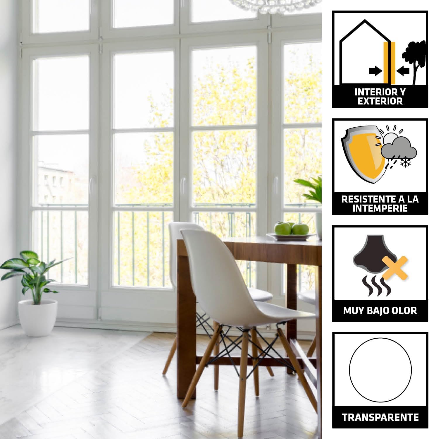 Imagen del producto - SIKA - Silicona neutra - SikaSeal 174 Construcción - Transparente - Sellador de silicona para marcos de puertas y ventanas - Muy bajo olor - 300ml