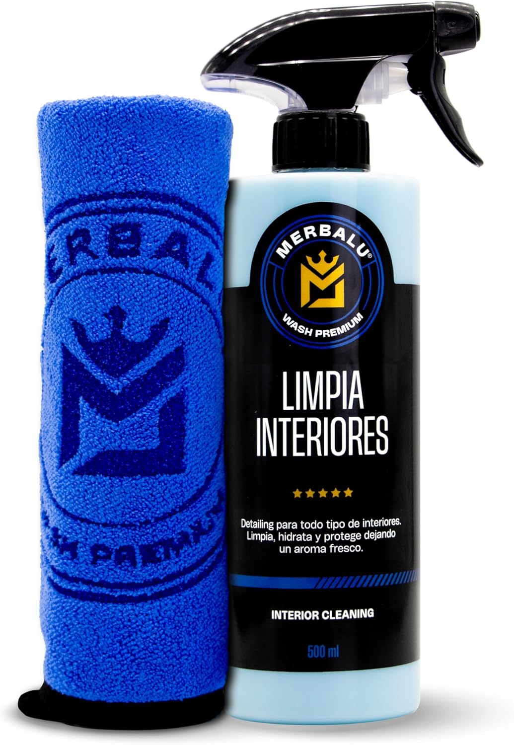 Merbalu Limpia Salpicaderos y Protector Interior - 500ml con Bayeta de Microfibra