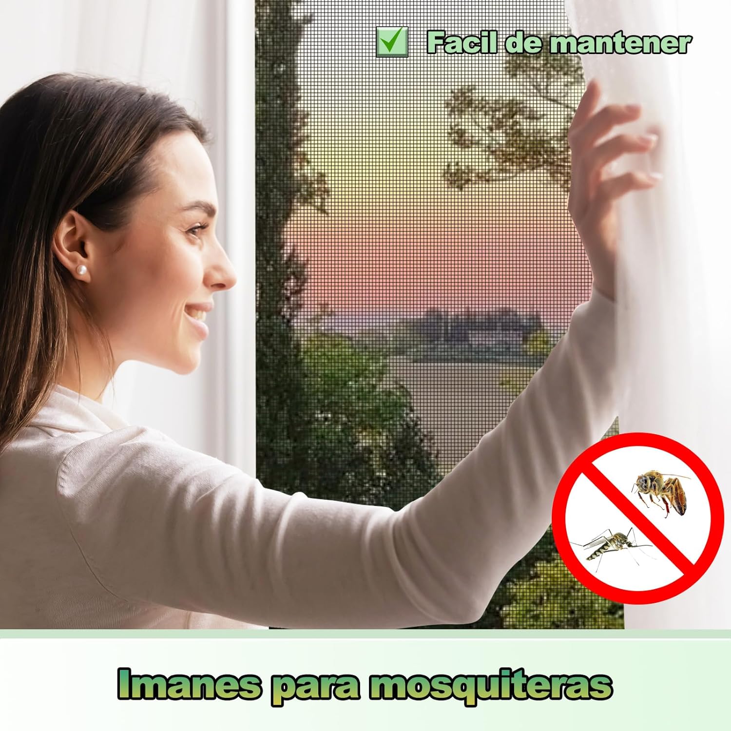 Imagen del producto - 24 Imanes para mampara de ventana, potente imán autoadhesivo, fácil instalación, mampara de ventana magnética, mampara de ventana sin taladrar ni atornillar