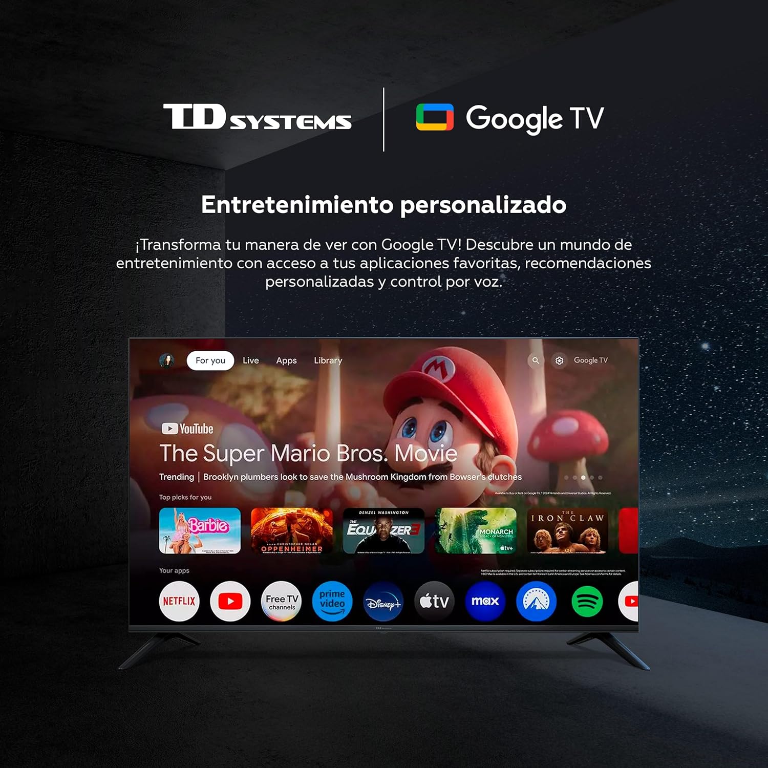 Imagen del producto - TD Systems - Smart TV 24 Pulgadas, Google TV, Television TDT HD, Chromecast Android 11, Modelo 2024, Televisor con 3 años de garantía - PRIME24C19GLE