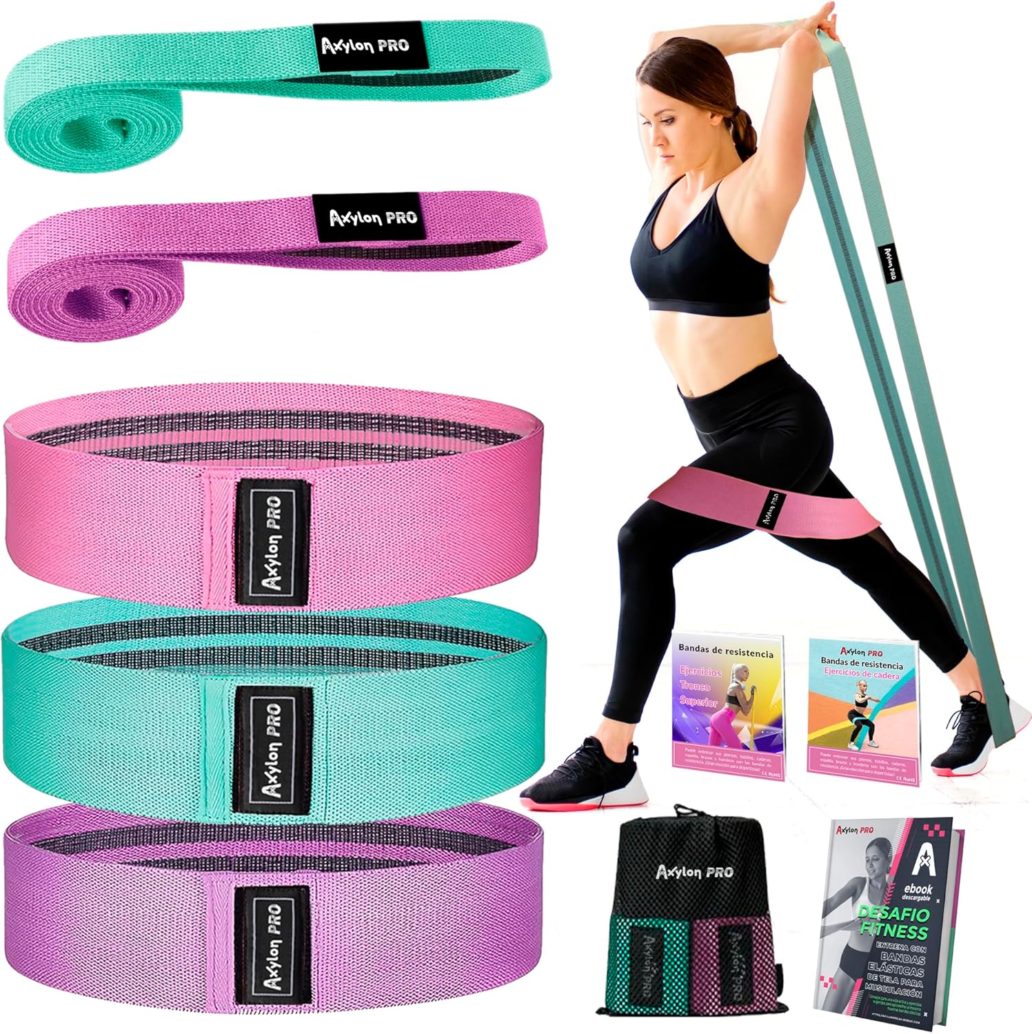 AXYLONPRO: Set de Bandas Elásticas de Resistencia para Musculación y Fitness