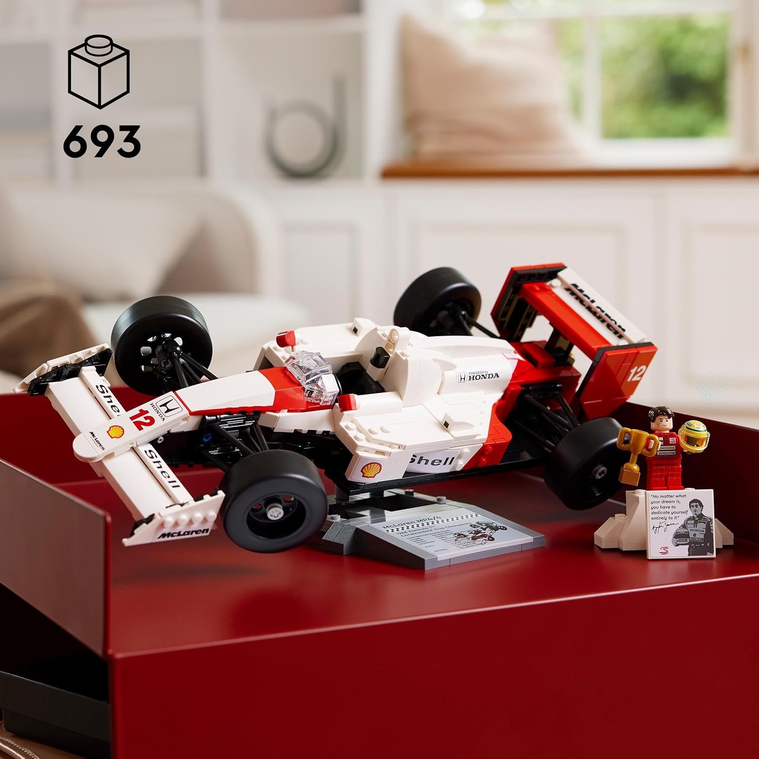 Imagen del producto - LEGO Icons McLaren MP4/4 y Ayrton Senna Minifigura, Decoración de Escritorio para Hogar y Oficina, Regalo para Hombres y Mujeres, Maqueta de Coche de Carrera, Juego de Construcción para Adultos 10330