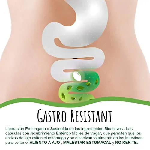 AJO 125.000 mg (500:1 extracto). 200 cápsulas. NO REPITE.Sin OLOR.con Aceite de Oliva Virgen Liberacion Prologanda Alta Concentración Con 2500mcg de Alicina Sin Gluten .No GMO