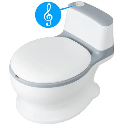 ALMAR Baby Orinal portátil con forma de wc para niños, con sonido de descarga de cadena, y portarrollos integrado fomenta el aprendizaje de tus hijos para ir al baño de forma divertida