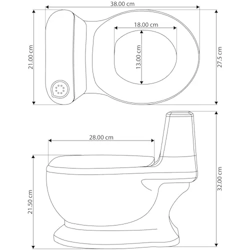 ALMAR Baby Orinal portátil con forma de wc para niños, con sonido de descarga de cadena, y portarrollos integrado fomenta el aprendizaje de tus hijos para ir al baño de forma divertida