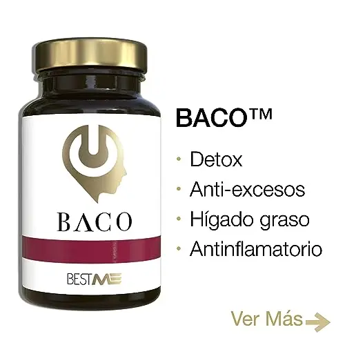 Bestme Lab Baco | Nootrópico 100% Natural | Antioxidante, Anti resaca, Diestión Pesada, Detox Hígado | Cardo Mariano, Alcachofa, Cisteina, Ácido Fólico, Vitaminas B12 B6 B2 B1, C, E, 60 Cápsulas