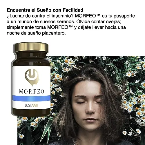 Bestme Lab Morfeo Dormir Profundamente y Calmar la Ansiedad | Pastillas para Dormir Bien Adultos, 5HTP, Magnesio, Bacopa Monieri, GABA, 60 Cápsulas 100% Naturales