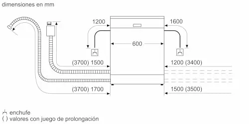 Bosch Lavavajillas de Libre Instalación, 60 cm, ActiveWater, Silencioso, Serie 2, Acero Inoxidable, SMS25AI05E.