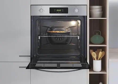 Candy FIDCP X625 L, Horno Multifunción, 70L, 1 Bandeja y 1 Rejilla, Ventilador Radial, Limpieza Aquactiva, 8 Funciones, Display Timer Touch, Mandos Push&Pull, Puerta Doble Cristal, Negro