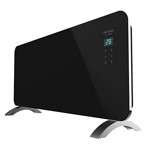 Cecotec Radiador Eléctrico Bajo Consumo Ready Warm 6770 Crystal Connection. Wifi, 2000 W, Termostato Regulable, Temporizador, Soporte de pie, Protección sobrecalentamiento, Negro