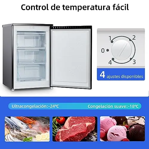 Congelador vertical independiente CHiQ, 85L de capacidad, congelación rápida, termostato ajustable