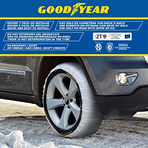 Goodyear Juego de 2 Cadenas de Nieve Textiles para Coche Goodyear Ultra GRIP Talla XL