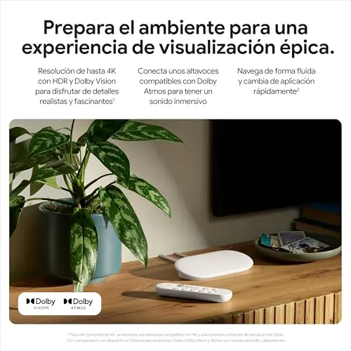 Google TV Streamer 4K - Streaming rápido de Entretenimiento en 4K con HDR - Porcelana