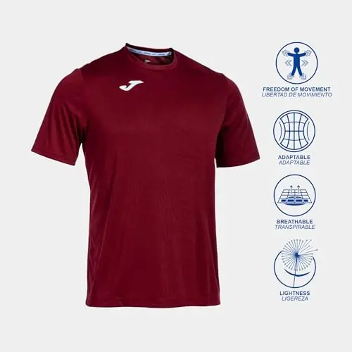 Joma Combi M/C, T-Shirt Hombre, Burdeos, L